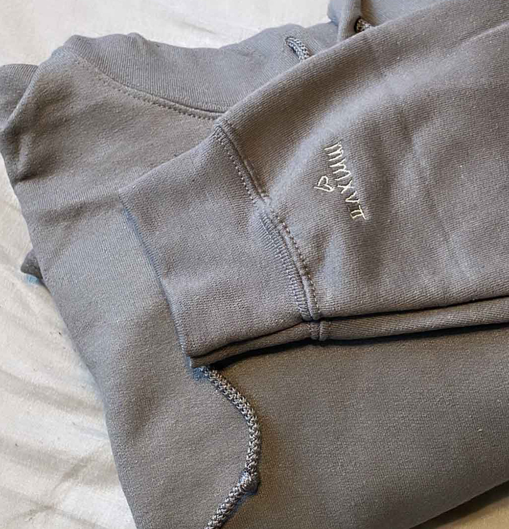 Handwriting Embroidered Hoodie Sweatshirt - Image 10