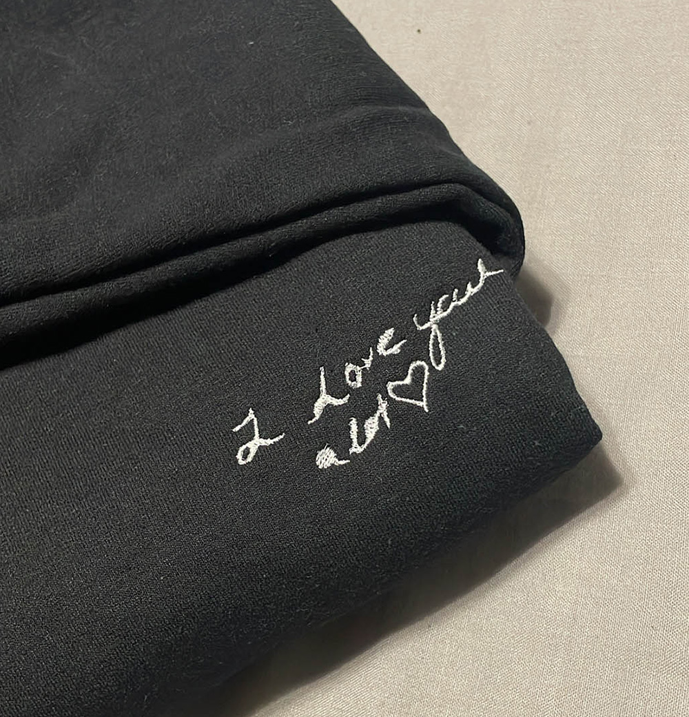 Handwriting Embroidered Hoodie Sweatshirt - Image 6