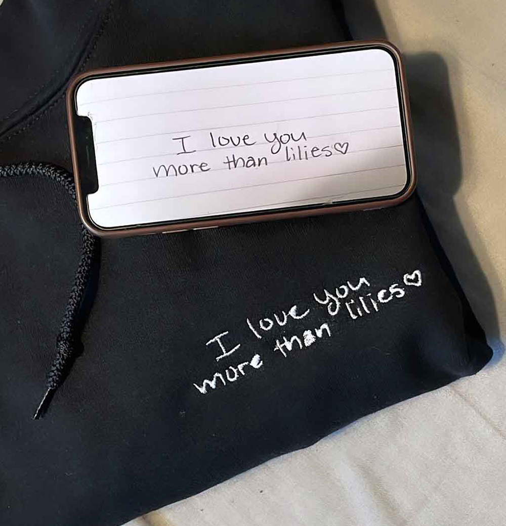 Handwriting Embroidered Hoodie Sweatshirt - Image 7