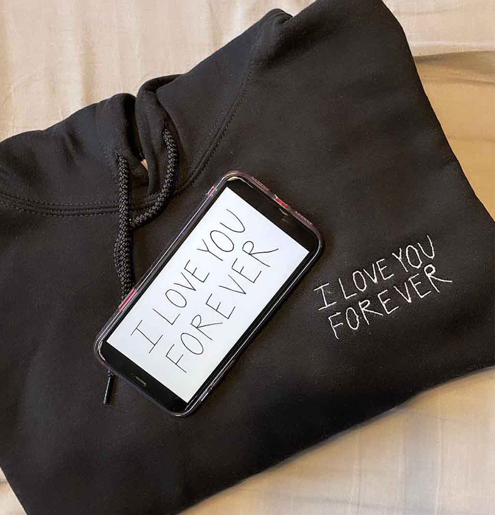 Handwriting Embroidered Hoodie Sweatshirt - Image 8