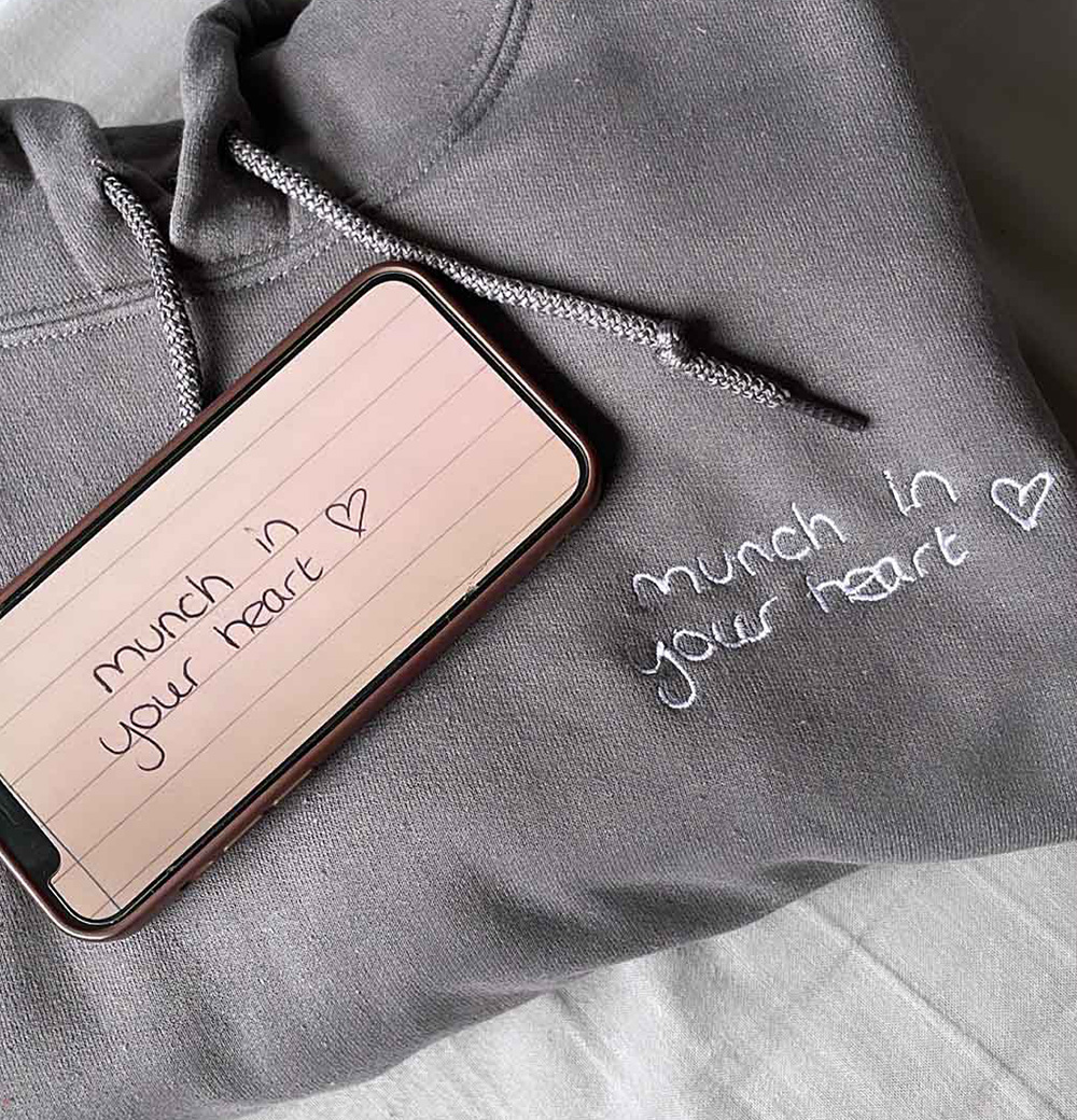 Handwriting Embroidered Hoodie Sweatshirt - Image 11