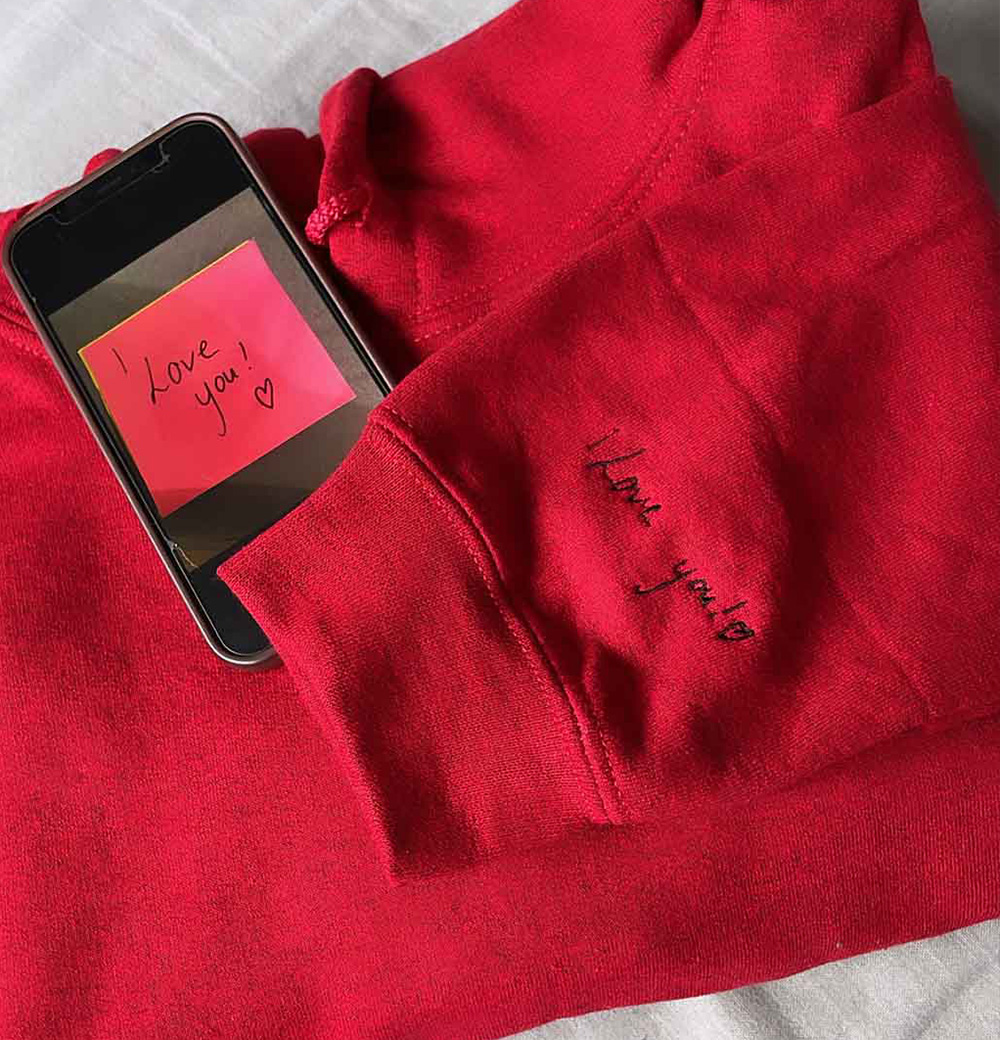 Handwriting Embroidered Hoodie Sweatshirt - Image 12