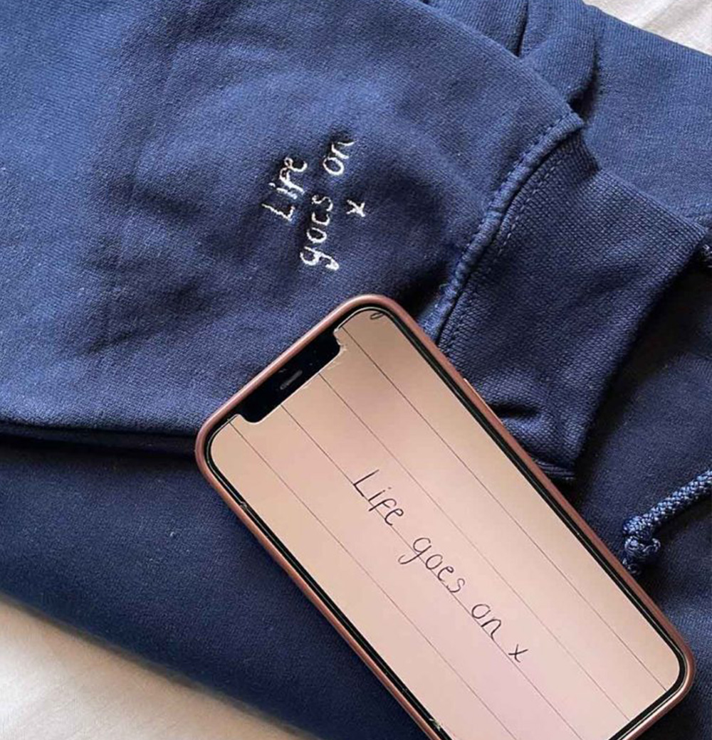 Handwriting Embroidered Hoodie Sweatshirt - Image 13