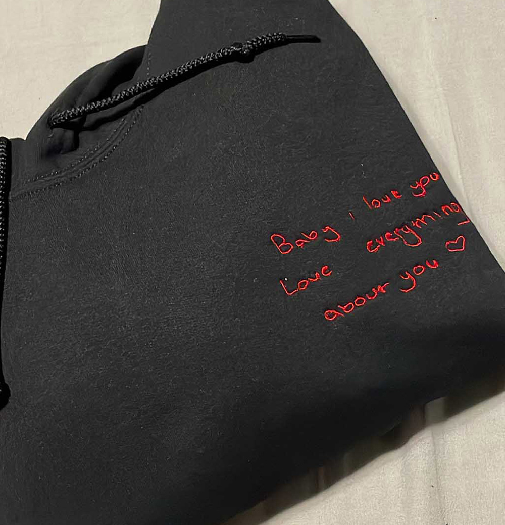 Handwriting Embroidered Hoodie Sweatshirt - Image 15
