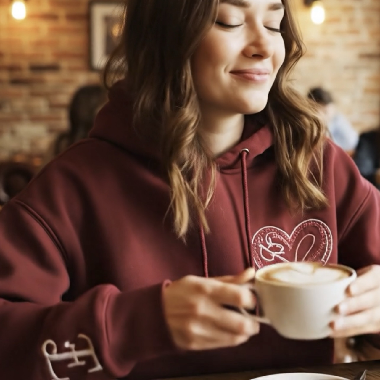 Personalised Valentines gifts for him Custom embroidered hoodies Matching couples sweatshirts Initial on sleeve hoodie