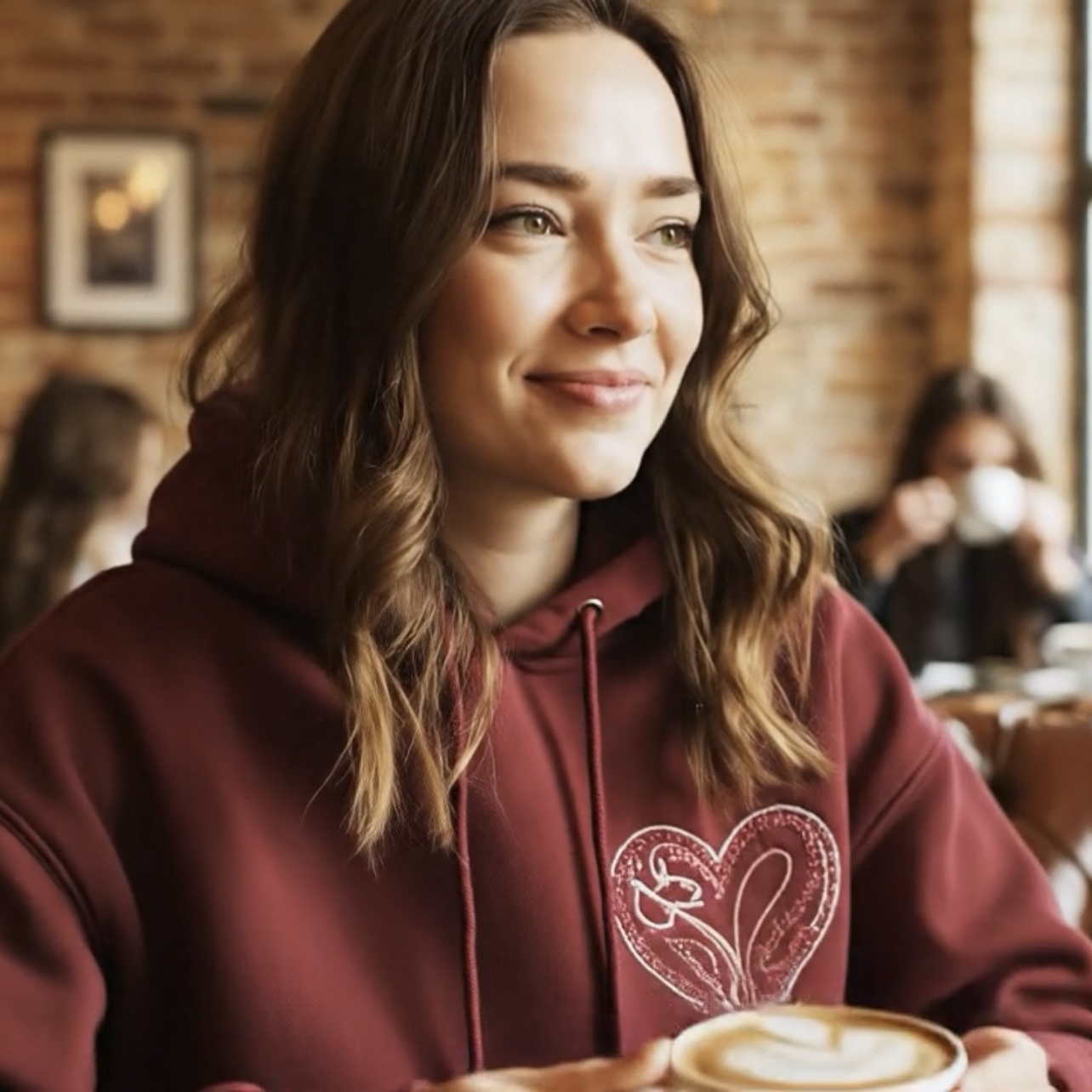 Personalised Valentines gifts for him Custom embroidered hoodies Matching couples sweatshirts Initial on sleeve hoodie - Image 7