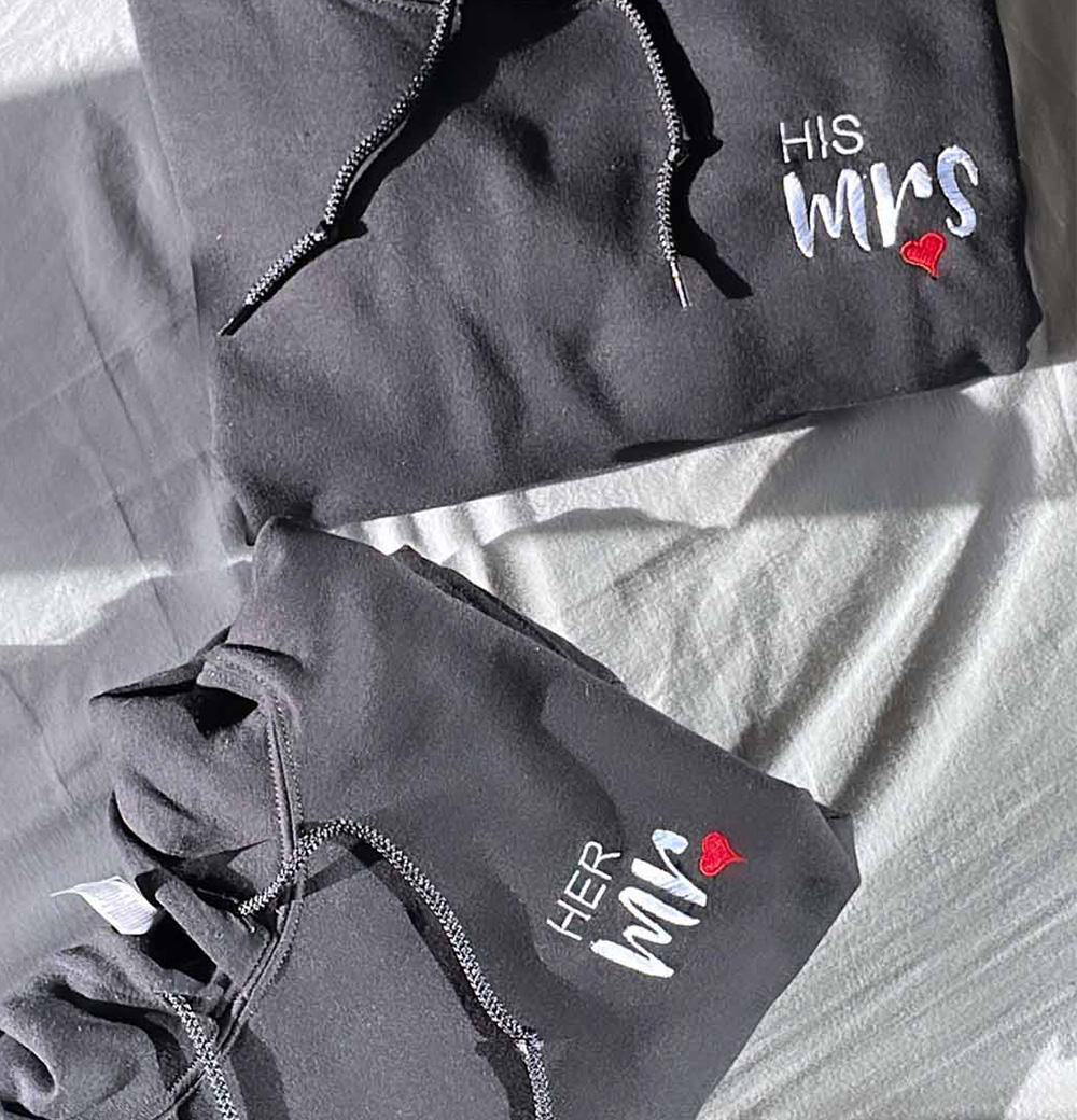 Mr and Mrs Couple Hoodie - Image 9