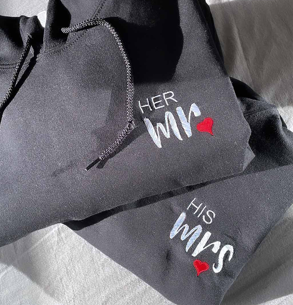 Mr and Mrs Couple Hoodie - Image 8