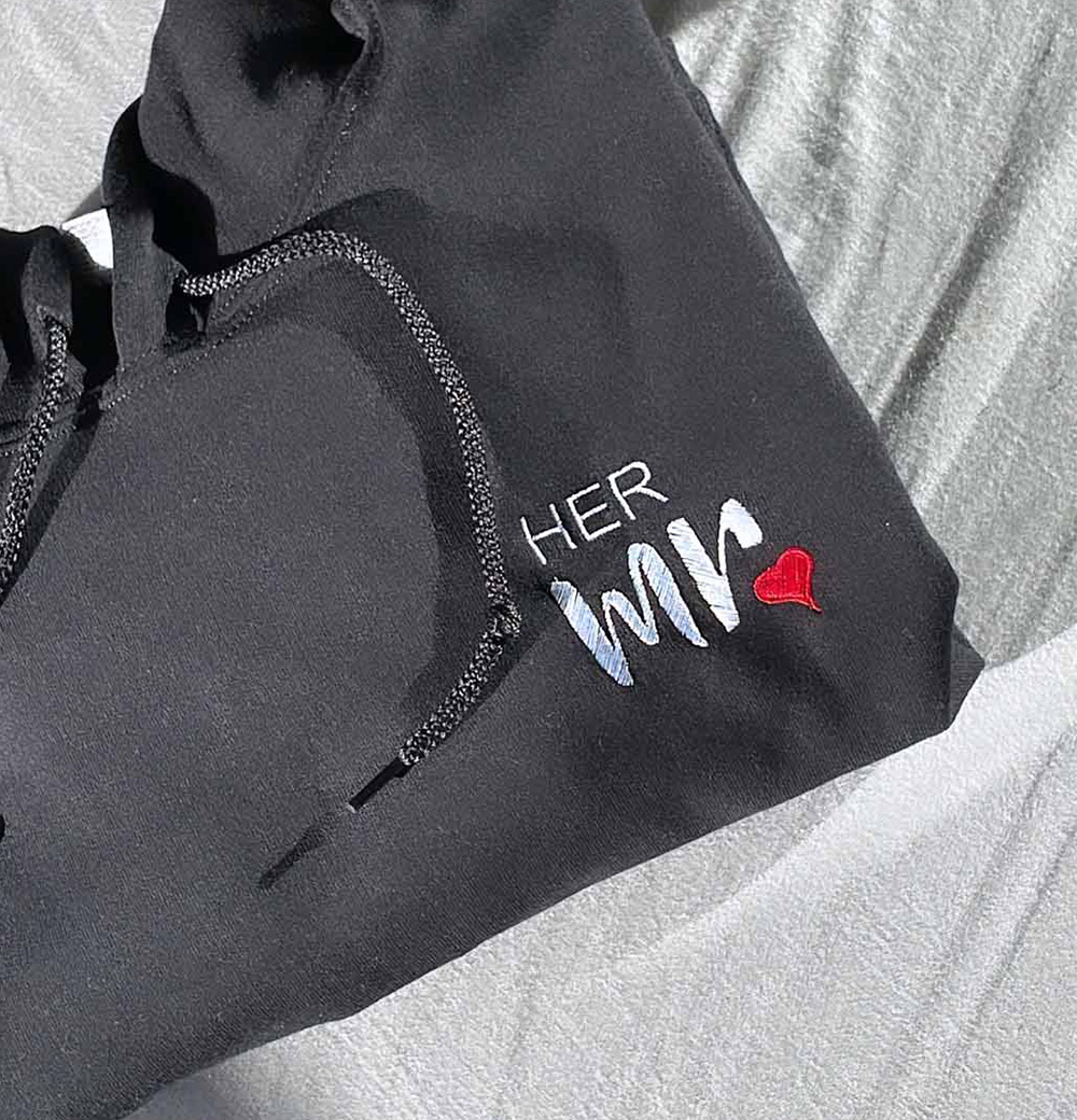 Mr and Mrs Couple Hoodie - Image 7