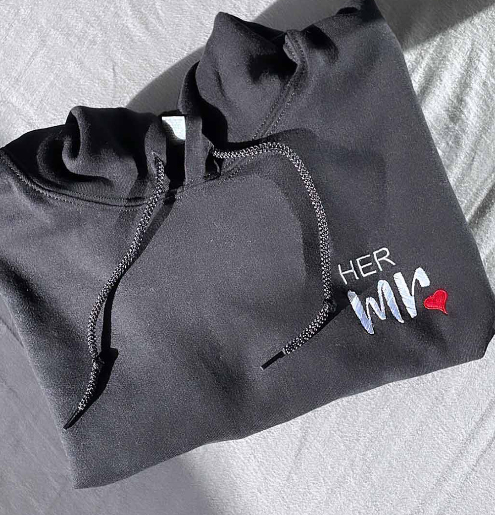 Mr and Mrs Couple Hoodie - Image 6