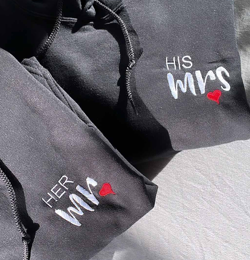 Mr and Mrs Couple Hoodie - Image 2