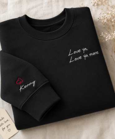 Personalised Handwriting Embroidered Hoodie Custom Message Hoodie Gift with Your Own Writing